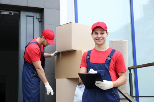 Professional movers loading furniture during a Barnes house removal
