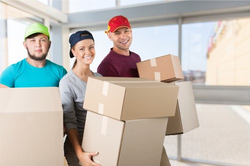 Professional movers handling delicate items during a Barnes removal