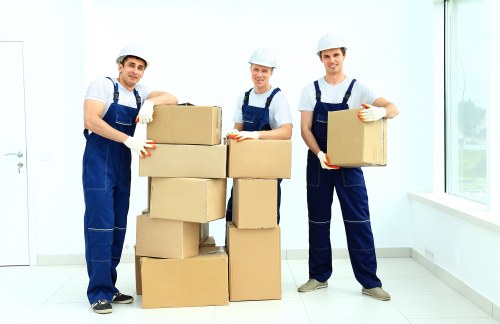 Customer arranging a storage booking with paperwork and boxes
