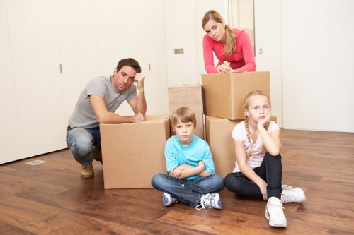 Household furniture and boxes being carefully loaded for a Barnes home move