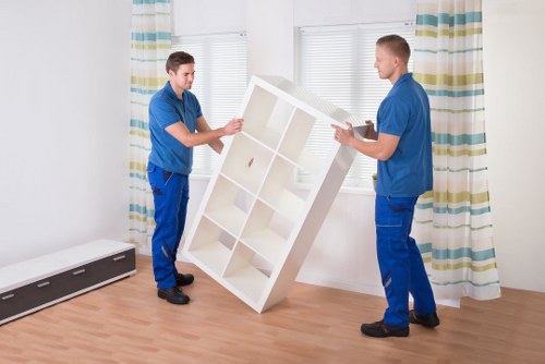 Vertical office storage solution in a Barnes office